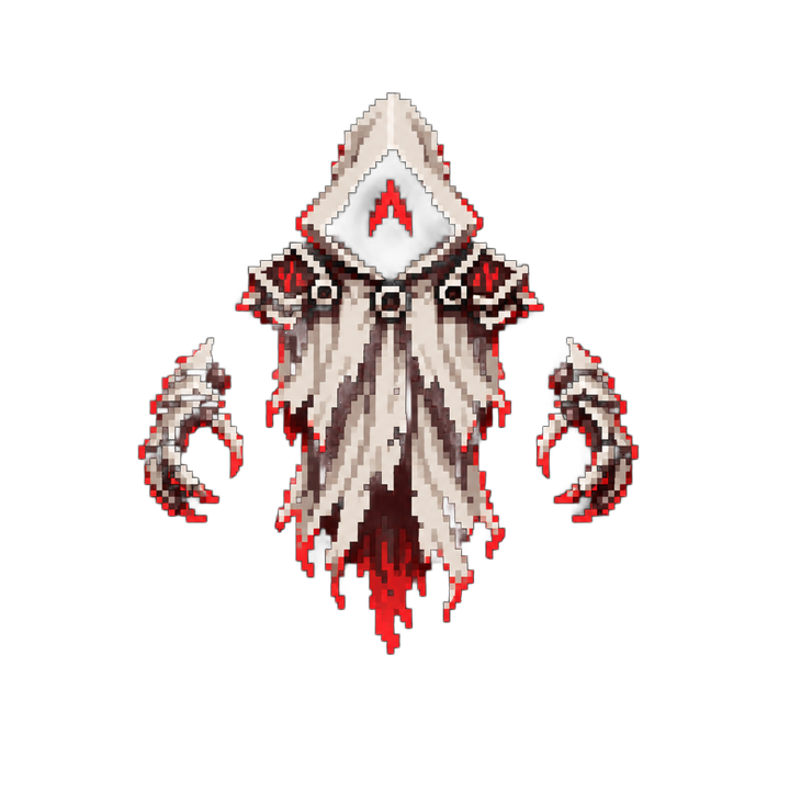 The MUSA mascot, a hooded red and white wraith with clawed hands